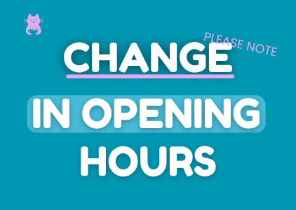 Change in opening hours